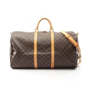 LOUIS VUITTON Authentic Brown Monogram Leather Boston Bag